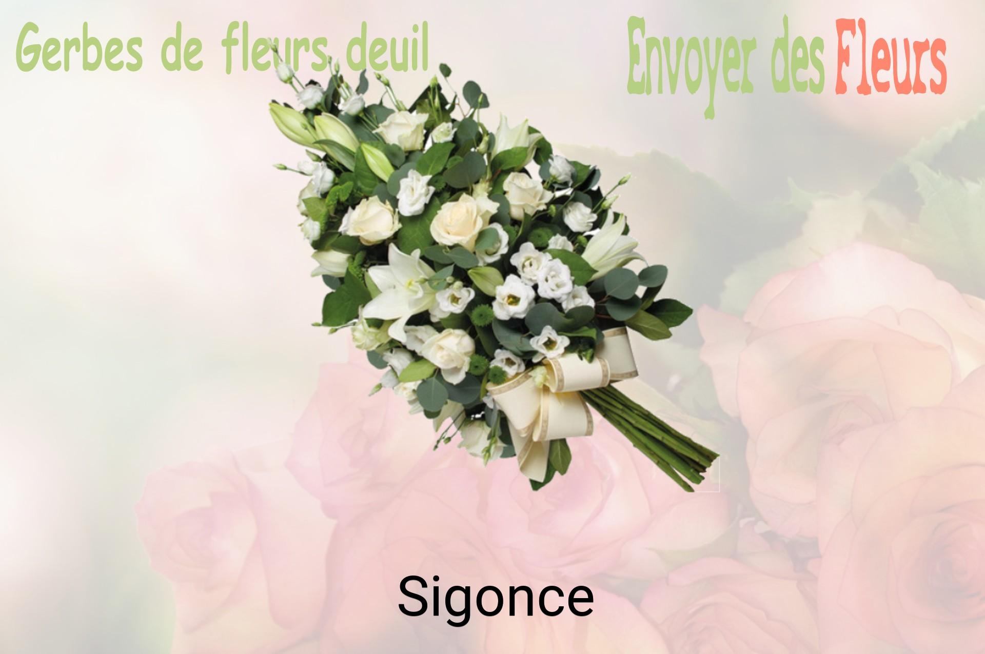 Gerbe de fleurs de deuil livrée à Sigonce